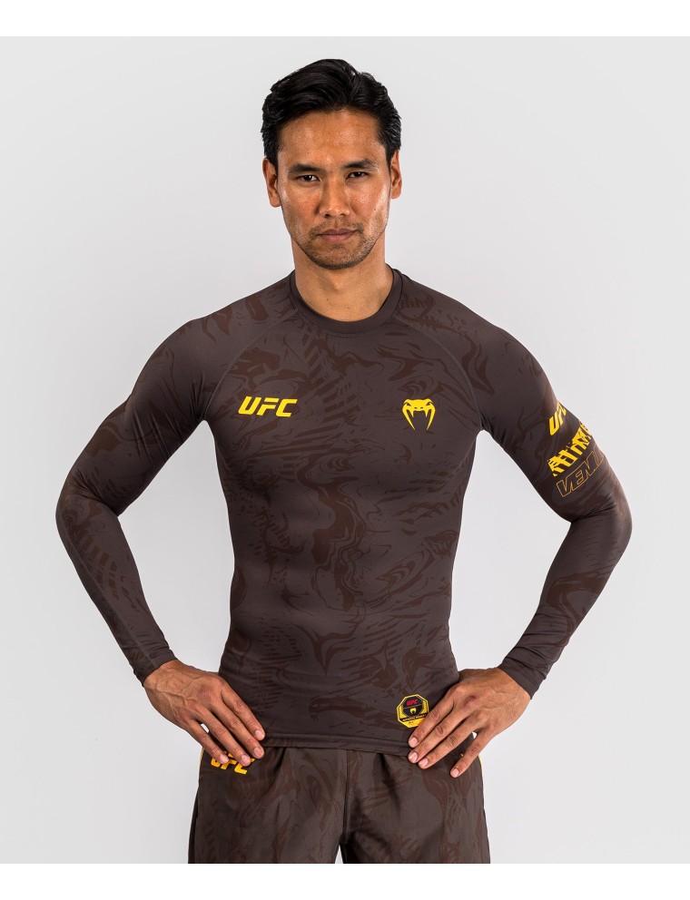 Top Choice UFC Fusion by Venum Fight Week Men Performance Long Sleeve Rashguard - Earthen Brown Available for Immediate Shipping