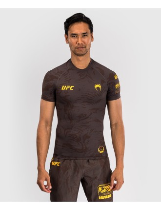 Top Choice UFC Fusion by Venum Fight Week Men Performance Short Sleeve Rashguard - Earthen Brown Ready for Shipment