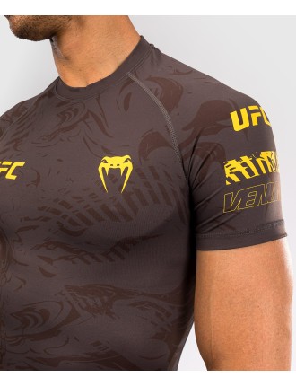 Top Choice UFC Fusion by Venum Fight Week Men Performance Short Sleeve Rashguard - Earthen Brown Ready for Shipment