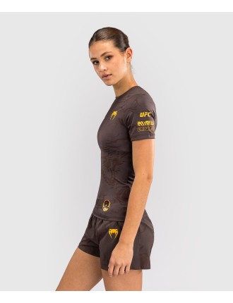 Top Choice UFC Fusion by Venum Fight Week Women Performance Short Sleeve Rashguard - Solid Earthen Brown Limited Stock