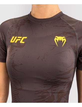 Top Choice UFC Fusion by Venum Fight Week Women Performance Short Sleeve Rashguard - Solid Earthen Brown Limited Stock