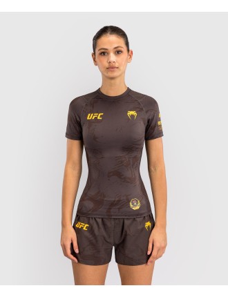 Top Choice UFC Fusion by Venum Fight Week Women Performance Short Sleeve Rashguard - Solid Earthen Brown Limited Stock