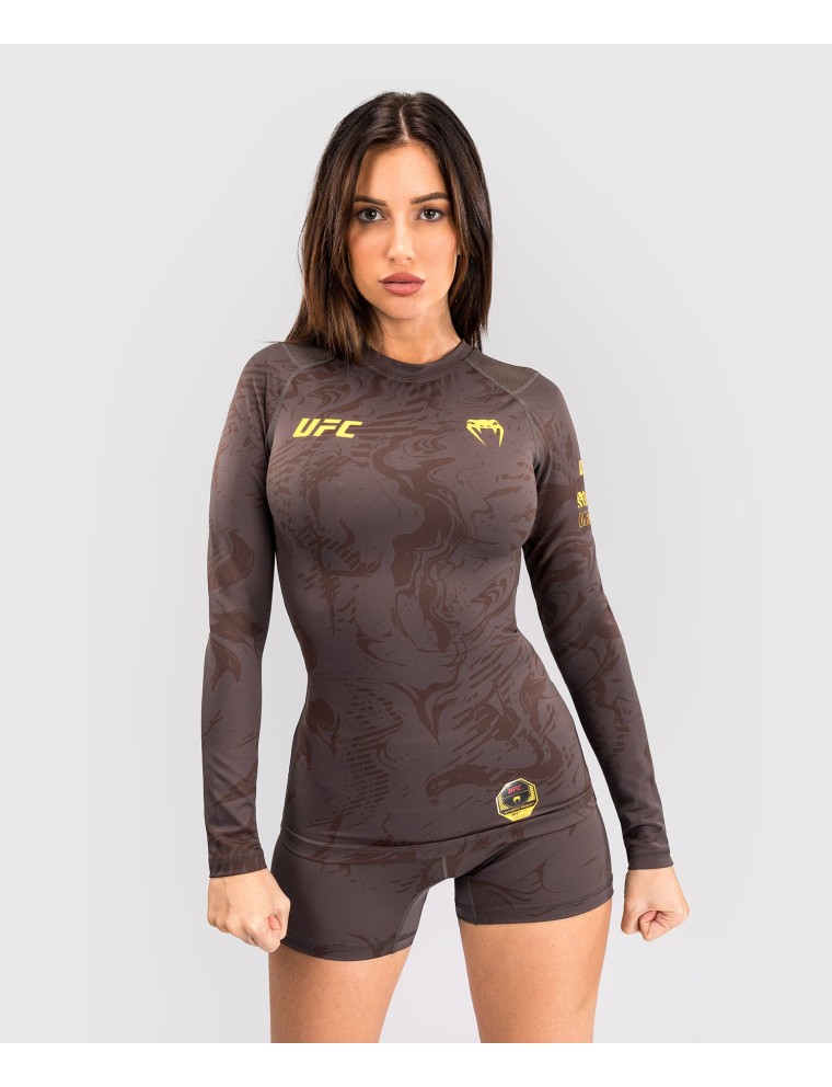 Top Choice UFC Fusion by Venum Fight Week Women Performance Long Sleeve Rashguard - Earthen Brown