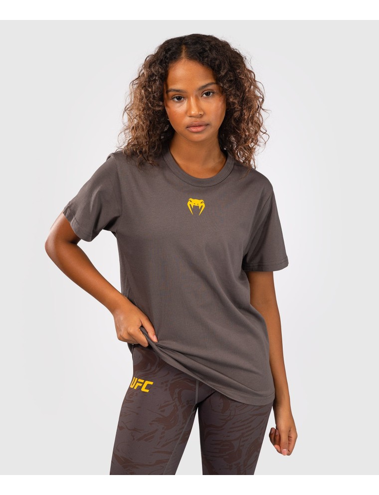 Top Choice UFC Fusion by Venum Fight Week Women Short Sleeve Cotton T-Shirt - Solid Earthen Brown Just In