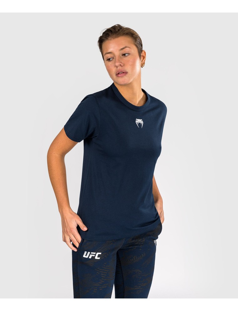 Top Choice UFC Fusion by Venum Fight Week Women Short Sleeve Cotton T-Shirt - Solid Oceanic Blue In Stock