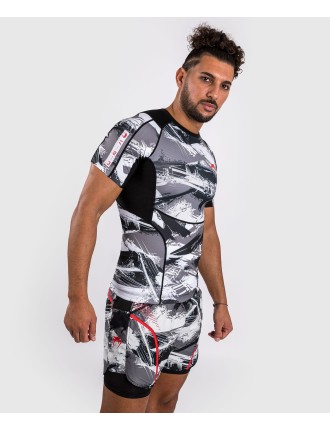 Top Choice Venum Electron 3.0 Short Sleeve Rashguard - Grey/Red