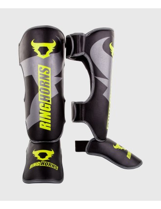 Top Choice Ringhorns Charger Shin Guards Insteps - Black/Neo Yellow Ready for Shipment