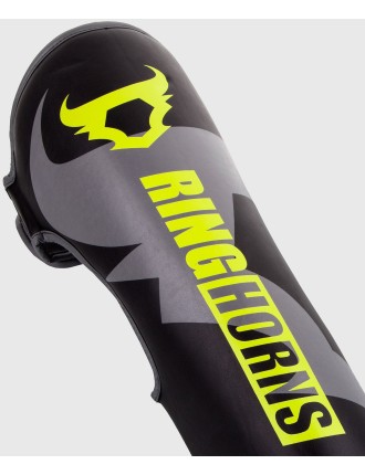 Top Choice Ringhorns Charger Shin Guards Insteps - Black/Neo Yellow Ready for Shipment