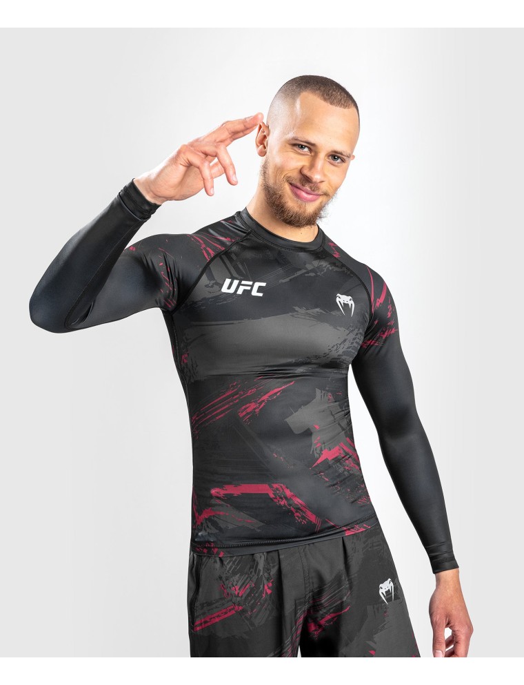 Top Choice UFC Venum Authentic Fight Week 2.0 Men Performance Long Sleeve Rash Guard - Black/Red Ready for Shipment