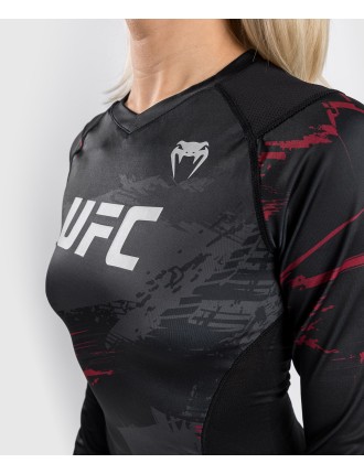 Top Choice UFC Venum Authentic Fight Week 2.0 Women Performance Long Sleeve Rash Guard - Black/Red Latest Edition