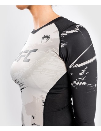 Top Choice UFC Venum Authentic Fight Week 2.0 Women Performance Long Sleeve Rash Guard - Sand/Black On Hand Now