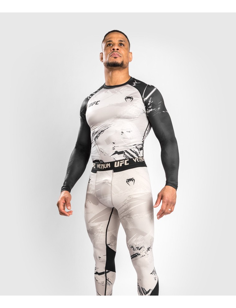 Top Choice UFC Venum Authentic Fight Week 2.0 Men Performance Long Sleeve Rash Guard - Sand/Black Fresh Release