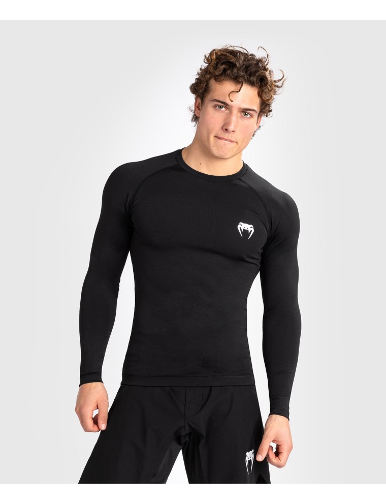 Top Choice Venum Contender Men Long Sleeve Rashguard - Black/White Ready for Shipment