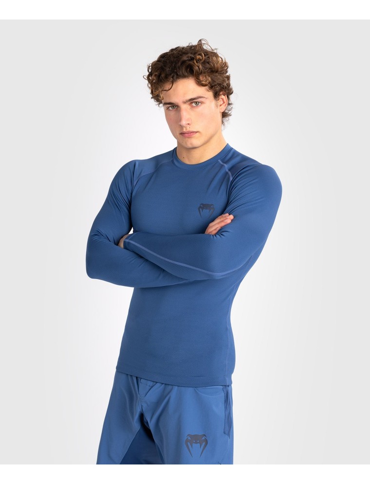 Top Choice Venum Contender Men Long Sleeve Rashguard - Blue Latest Edition