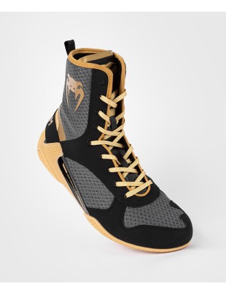 Top Choice Venum Elite Boxing Shoes - Black/Beige New Collection