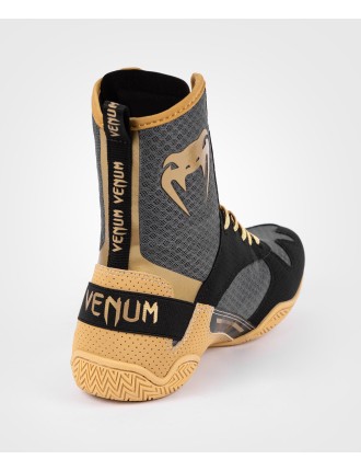 Top Choice Venum Elite Boxing Shoes - Black/Beige New Collection