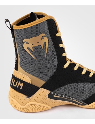 Top Choice Venum Elite Boxing Shoes - Black/Beige New Collection