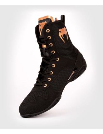 Top Choice Venum Elite Boxing Shoes ﾨC Black/Bronze New Stock