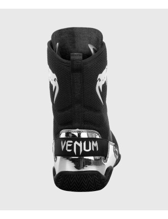 Top Choice Venum Elite Boxing Shoes - Black/Silver In Stock