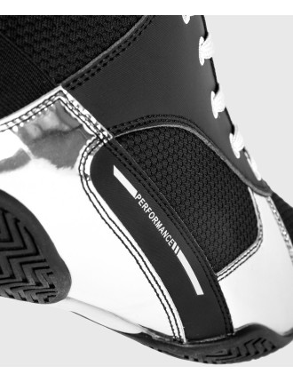 Top Choice Venum Elite Boxing Shoes - Black/Silver In Stock