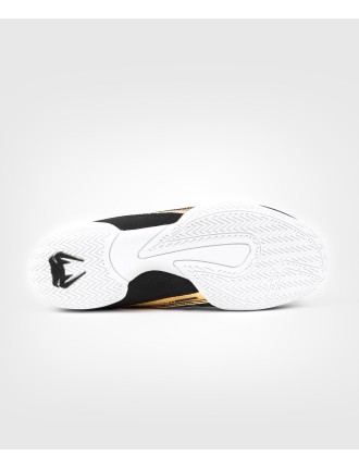 Top Choice Venum Elite Boxing Shoes - Black/White/Gold New Release