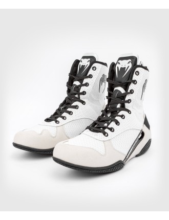 Top Choice Venum Elite Boxing Shoes - White/Black Fresh Release