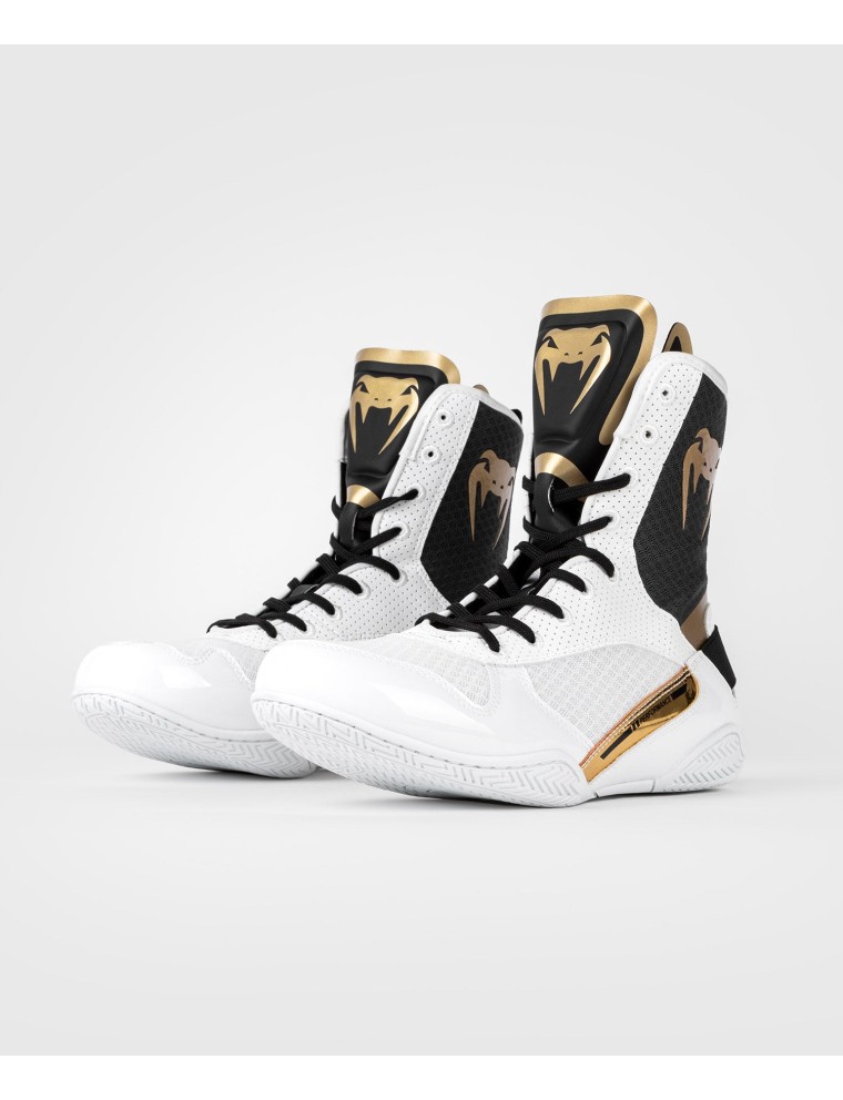 Top Choice Venum Elite Boxing Shoes - White/Black/Gold Limited Stock