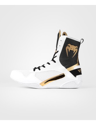 Top Choice Venum Elite Boxing Shoes - White/Black/Gold Limited Stock