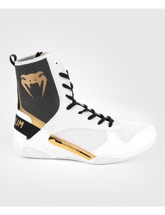 Top Choice Venum Elite Boxing Shoes - White/Black/Gold Limited Stock