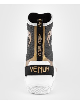 Top Choice Venum Elite Boxing Shoes - White/Black/Gold Limited Stock