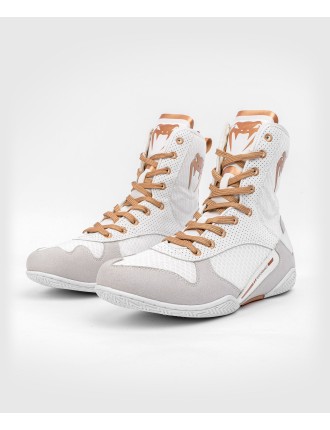 Top Choice Venum Elite Boxing Shoes - White/Gold Immediate Availability