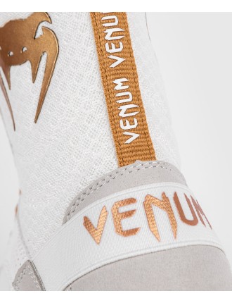 Top Choice Venum Elite Boxing Shoes - White/Gold Immediate Availability