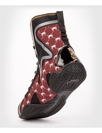 Top Choice Venum Elite Evo Monogram Boxing Shoes ﾨC Black/Burgundy Hot New Item