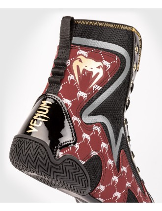 Top Choice Venum Elite Evo Monogram Boxing Shoes ﾨC Black/Burgundy Hot New Item