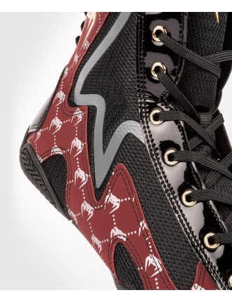 Top Choice Venum Elite Evo Monogram Boxing Shoes ﾨC Black/Burgundy Hot New Item