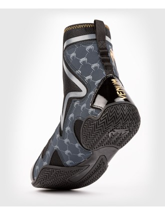 Top Choice Venum Elite Evo Monogram Boxing Shoes ﾨC Black/Navy Blue New Collection