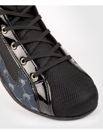 Top Choice Venum Elite Evo Monogram Boxing Shoes ﾨC Black/Navy Blue New Collection