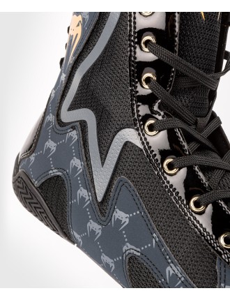 Top Choice Venum Elite Evo Monogram Boxing Shoes ﾨC Black/Navy Blue New Collection