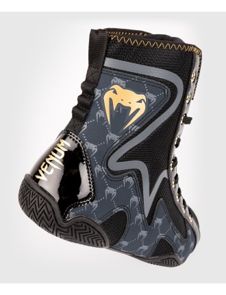 Top Choice Venum Elite Evo Monogram Boxing Shoes ﾨC Black/Navy Blue New Collection