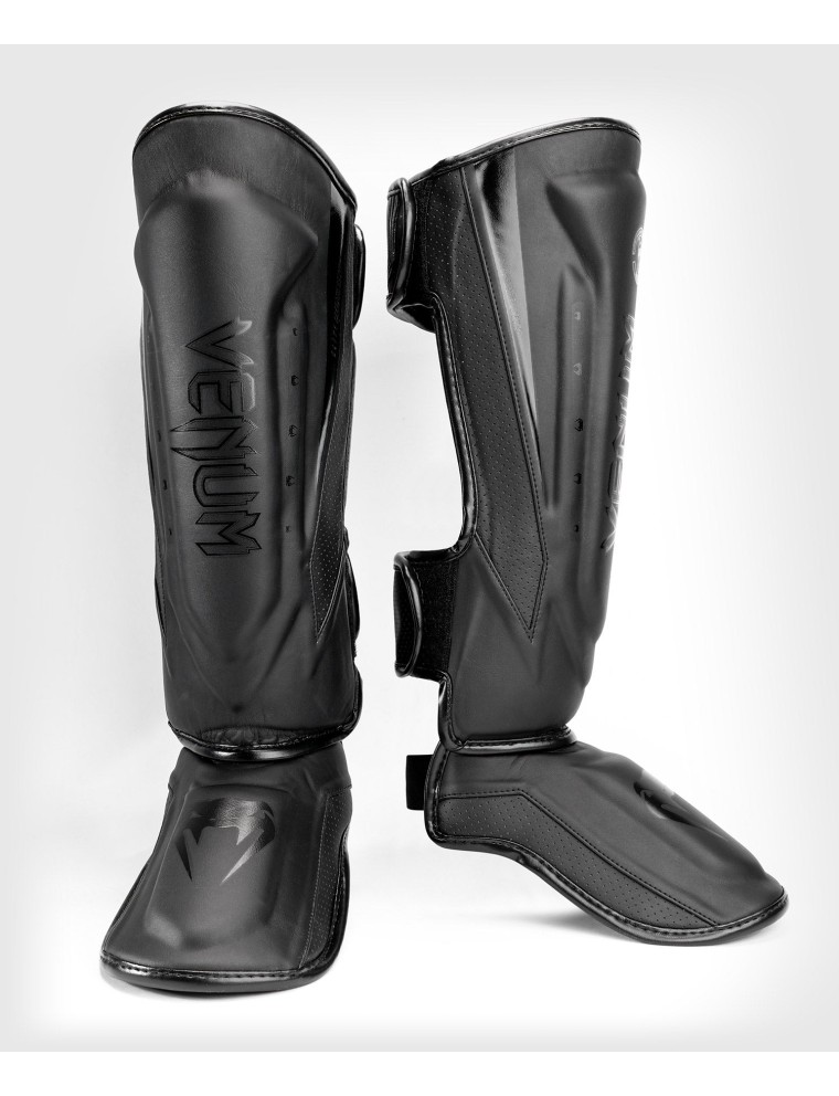 Top Choice Venum Elite Evo Shin Guards - Black/Black New Stock