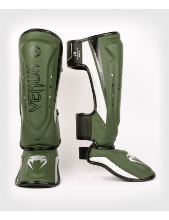 Top Choice Venum Elite Evo Shinguards - Khaki/Silver In Stock