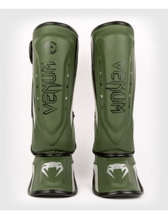 Top Choice Venum Elite Evo Shinguards - Khaki/Silver In Stock