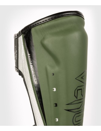 Top Choice Venum Elite Evo Shinguards - Khaki/Silver In Stock