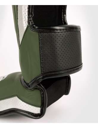 Top Choice Venum Elite Evo Shinguards - Khaki/Silver In Stock