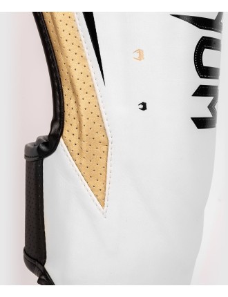 Top Choice Venum Elite Evo Shinguards - White/Gold Available for Immediate Shipping