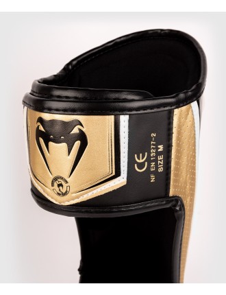 Top Choice Venum Elite Evo Shinguards - White/Gold Available for Immediate Shipping