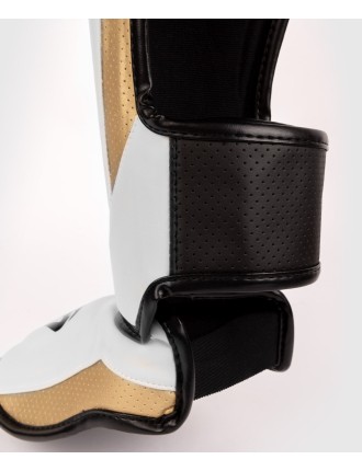 Top Choice Venum Elite Evo Shinguards - White/Gold Available for Immediate Shipping