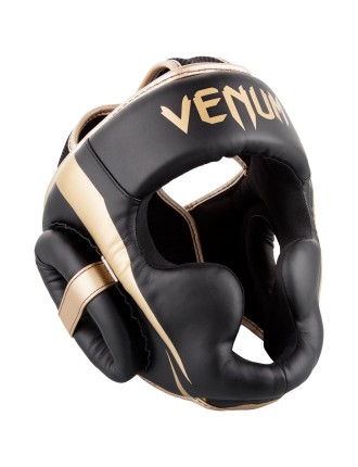 Top Choice Venum Elite Headgear - Black/Gold