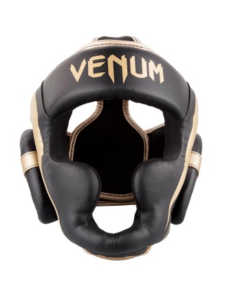 Top Choice Venum Elite Headgear - Black/Gold