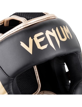 Top Choice Venum Elite Headgear - Black/Gold